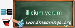 WordMeaning blackboard for illicium verum